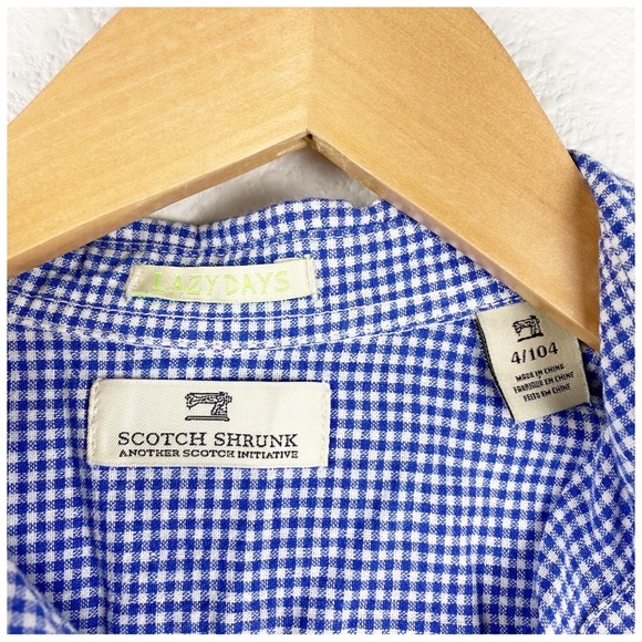 Scotch Shrunk‎ Blue & White Plaid Button Down Size 4 - Picture 7 of 7